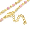 Brass Enamel Column Link Chain Necklaces NJEW-H039-09A-02G-1
