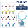 Dog Paw Prints Alloy Enamel Wine Glass Charms AJEW-AB00196-2