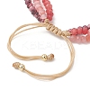 Adjustable Dyed Natural Malaysia Jade Beaded Multi-strand Bracelets for Women Men BJEW-JB13577-02-4