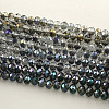 Electroplate Faceted Rondelle Glass Bead Strands EGLA-S096-6mm-M-1