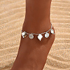 Summer Beach Style Brass Pendant Anklet with Rhombus & Flat Round Tassel JL5843-1