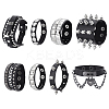 8Pcs 8 Styles PU Leather Cord Rivets Bracelets for Men BJEW-UN0001-61-1
