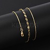 Brass Cable & Flat Sequin Chains Necklaces for Women NJEW-D302-40G-2