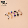 G23 Titanium Eyebrow Round Ball Curved Barbell Eyebrow Rings WGFD71D-44-1