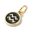 Real 18K Gold Plated Brass Enamel Charms KK-L216-001G-E01-2