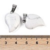 Natural Howlite Heart Pendants G-H073-03P-11-3