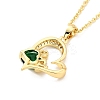 Cubic Zirconia Heart with Word Love Pendant Necklace NJEW-F293-02C-G-3