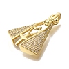 Rack Plating Brass Micro Pave Clear Cubic Zirconia Pendants KK-U019-23G-2