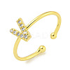 Rack Plating Brass Open Cuff Rings for Women RJEW-F162-02G-V-1