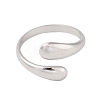 Non-Tarnish 304 Stainless Steel Open Cuff Ring for Women STAS-S125-12P-2