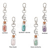 Glass Wishing Bottle with Gemstone Chip inside Pendant Decorations HJEW-JM01991-1