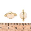Brass Micro Pave Clear Cubic Zirconia Planet Connector Charms KK-B129-28G-01-3