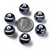 Opaque Striped Acrylic Beads MACR-S373-27B-10-5