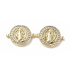 Eco-Friendly Rack Plating Brass Micro Pave Clear Cubic Zirconia Connector Charms KK-F845-03G-2