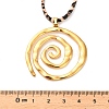 304 Stainless Steel Spiral Pendant Leopard Print Imitation Leather Cord Wrap Necklaces for Women NJEW-K289-02G-4