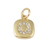 Rack Plating Brass Micro Pave CLear Cubic Zirconia Charms KK-E110-14G-Q-1