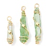 3Pcs Electroplated Raw Rough Natural Quartz Crystal Copper Wire Wrapped Pendants GG-CJ5020-G-1