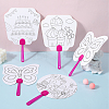 16Pcs 4 Styles Paper Hand Held Fan DIY-GF0010-33-4