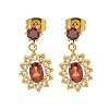 Ion Plating(IP) 304 Stainless Steel Micro Pave Cubic Zirconia Dangle Stud Earrings EJEW-H018-04G-01-1