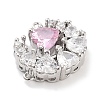 Brass Micro Pave Cubic Zirconia Pendants ZIRC-L104-007P-2