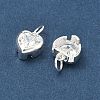 925 Sterling Silver Pave Clear Cubic Zirconia Heart Charms STER-H119-04S-2
