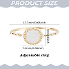 1Pc Brass & Cat's Eye Finger Rings for Women RJEW-LP0010-06G-2