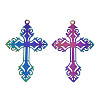 Ion Plating(IP) 201 Stainless Steel Filigree Pendants STAS-S118-033-1