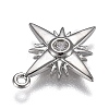 Eco-Friendly Brass Micro Pave Clear Cubic Zirconia Pendants ZIRC-H106-02P-3