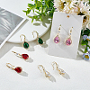 4 Pairs 4 Colors Glass Teardrop Dangle Earrings EJEW-AN0003-95-7