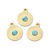 Real 14K Gold Plated Synthetic Turquoise Pendants STAS-R005-05G-01-1
