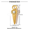 304 Stainless Steel with Cubic Zirconia Pendants STAS-OY005-01G-2