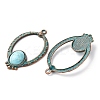 Alloy with Synthetic Turquoise Pendants LS-FIND-B055-01C-2