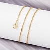 Brass Box Chain Necklaces NJEW-K123-11G-2