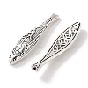 Tibetan Style Zinc Alloy Lotus Flower Pattern Fish Beads PALLOY-P078-01-2