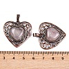 Natural Rose Quartz Peach Love Heart Pendants G-G158-01-18-3