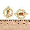 Brass Micro Pave Clear Cubic Zirconia Virgin Mary Connector Charms KK-L251-20G-02-3