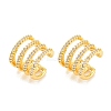 Rack Plating Brass with Clear Cubic Zirconia Multi Lines Cuff Earrings EJEW-A028-59G-1