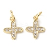 Brass Micro Pave Clear Cubic Zirconia Pendants KK-Q031-31G-02-1