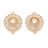 Brass Pave Clear Cubic Zirconia Connector Charms KK-N284-22G-1