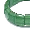 Natural Green Aventurine Rectangle Beaded Stretch Bracelet BJEW-E379-01H-3
