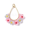 Glass Seed Beaded Pendants PALLOY-MZ00600-01-1