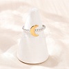 304 Stainless Steel Double Color Cuff Rings RJEW-S635-01GP-11-2