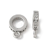 Brass Micro Pave Cubic Zirconia Tube Bails KK-D324-33P-1