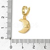 Christmas Brass Rhinestone Moon Pendant Decorations KK-H498-01G-08-3