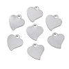 Tarnish Resistant Heart 201 Stainless Steel Blank Tag Charms STAS-R071-11-2