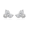 925 Sterling Silver Micro Pave Clear Cubic Zirconia Stud Earrings EJEW-K301-03P-2