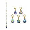 Bulb Alloy Enamel Pendant & Acrylic Number Knitting Row Counter Chains HJEW-JM01755-1