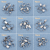 90Pcs 9 Style 304 Stainless Steel Pendant Pinch Bails STAS-UN0027-17-4