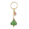 Christmas Tree Handmade Glass Seed Beads Keychains KEYC-MZ00044-2