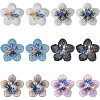 12Pcs 6 Colors 3D Flower Glass Beaded Appliques PATC-GF0001-46-1